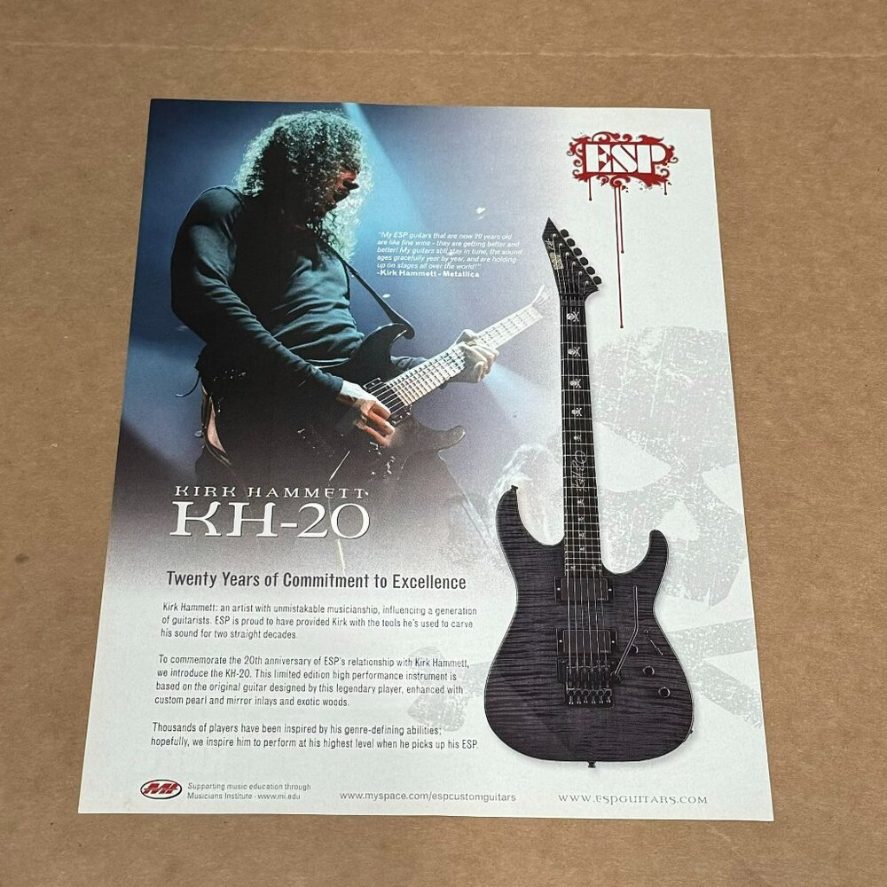 Kirk Hammett of Metallica - ESP Guitars - 2007 Print Advertisement